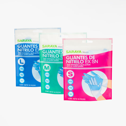 Caja de 25 bolsas de guantes (10 piezas por bolsa)